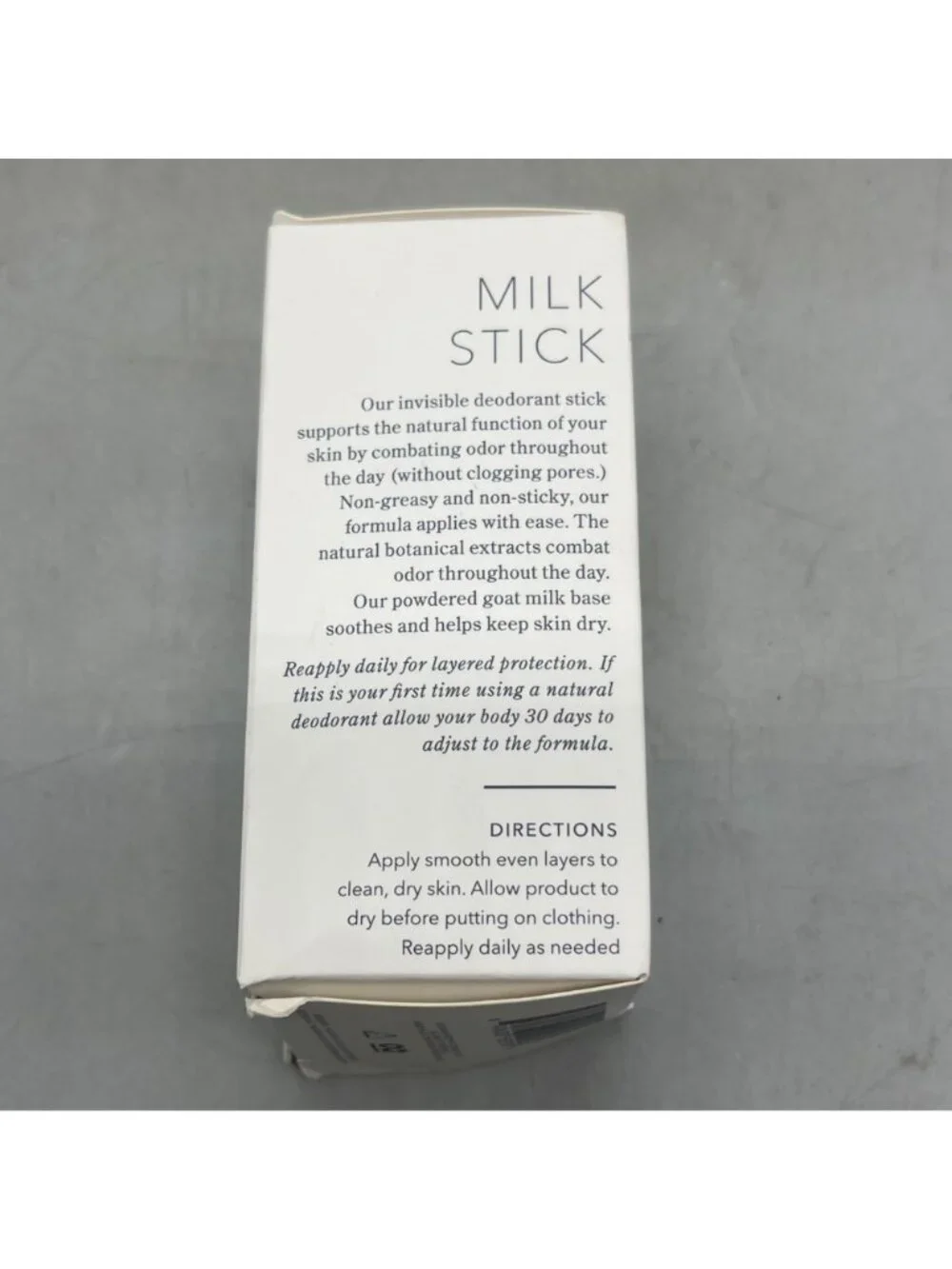 Beekman 1802 Milk Stick Invisible Deodorant 2.5Oz Aluminum Baking Soda Free READ